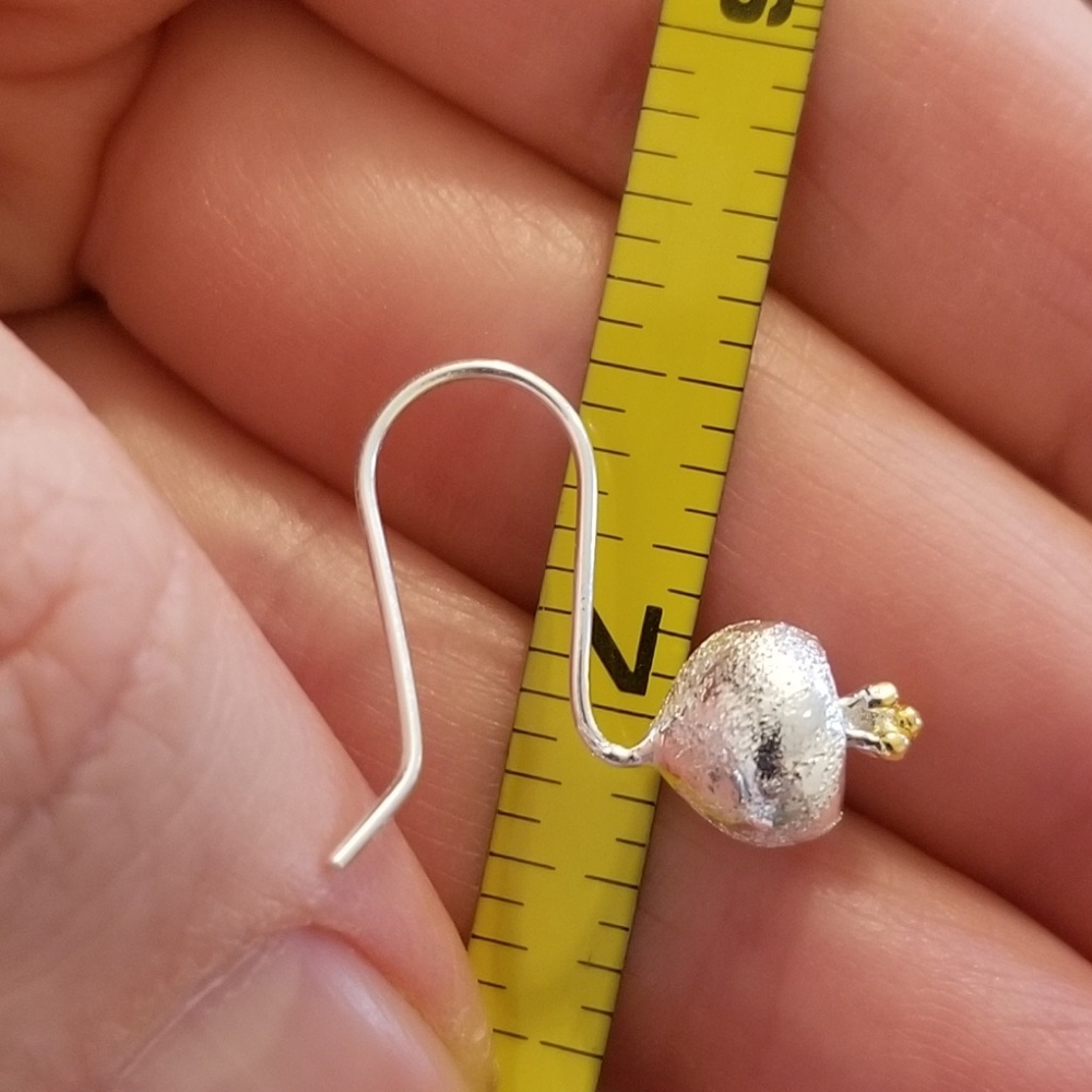 .925 Sterling Silver Delicate Flower Drop … - Picture 4 of 5